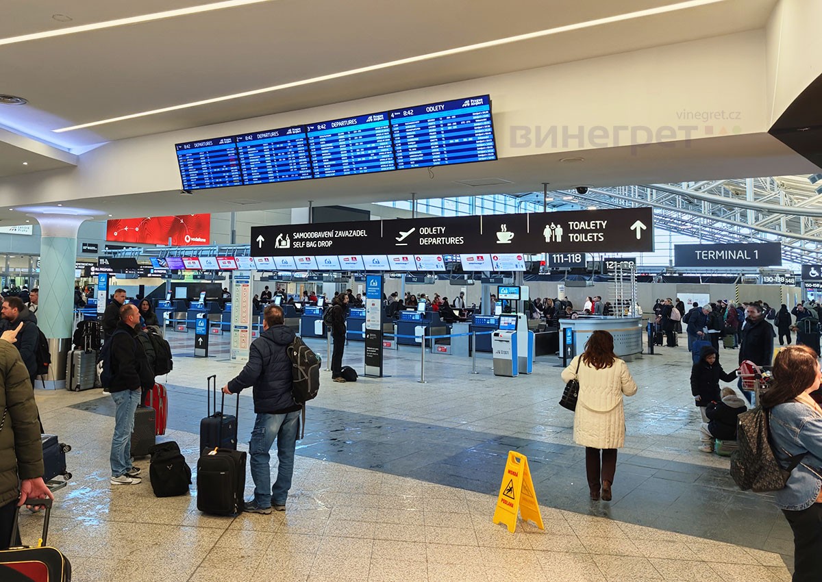 Аэропорт Праги подсчитал, куда пассажиры чаще всего летали в 2025 году