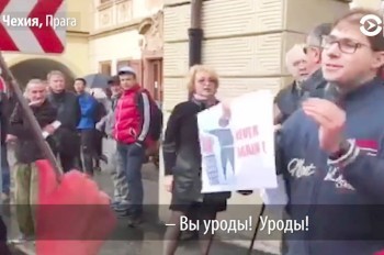 В Праге участники «Бессмертного полка»  напали на протестовавших  чехов: видео