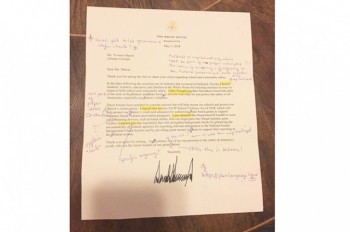 Учительница исправила ошибки в письме Трампа и отправила его обратно