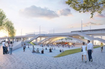 В Праге началась реконструкция Либеньского моста. Территорию под ним благоустроят