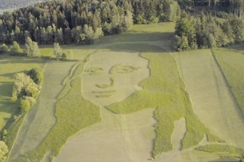 В Чехии появился гигантский газон с портретом Джоконды: видео