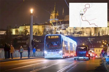 Где сейчас находятся рождественские трамваи Праги покажет онлайн-карта