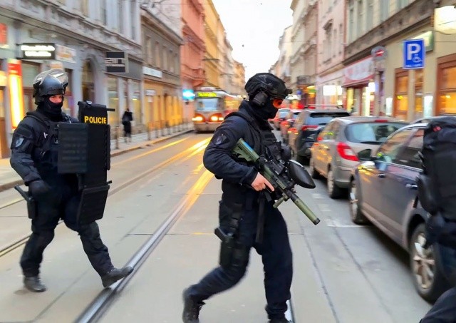 В Праге иностранец устроил стрельбу в квартире