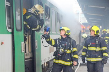 На пражском вокзале горел поезд