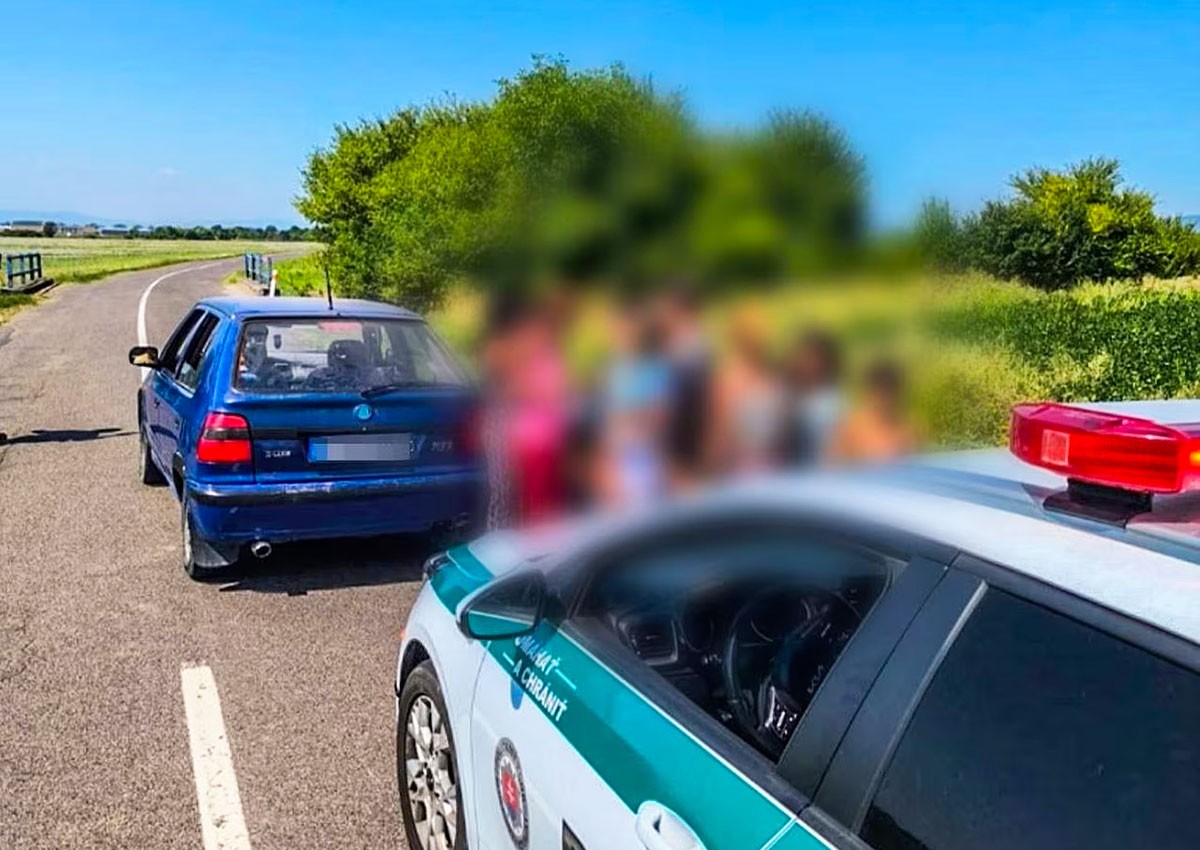 В Словакии в старенькую «Шкоду» набились 18 человек