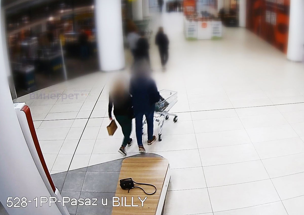 В Праге неизвестная присвоила забытую сумочку: видео