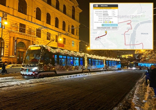 Где сейчас находятся рождественские трамваи Праги покажет онлайн-карта