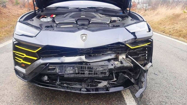 В Чехии дорогой Lamborghini столкнулся с кабаном